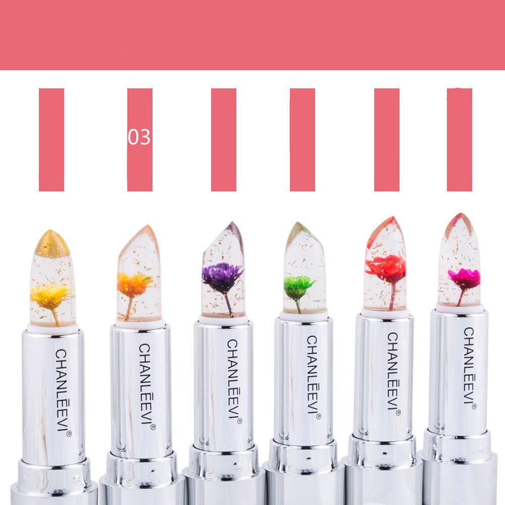 Gold Leaf Temperature Change Crystal Lipstick Flower